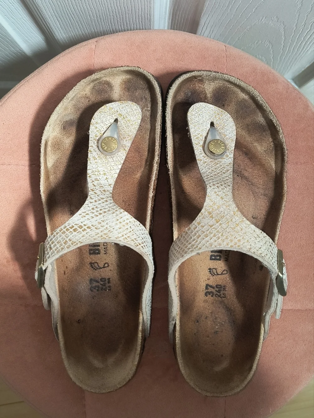 Birkenstock Gizeh Sandals Snake Skin Metallic Size 37 EU / 6-6.5 US - Picture 5 of 7